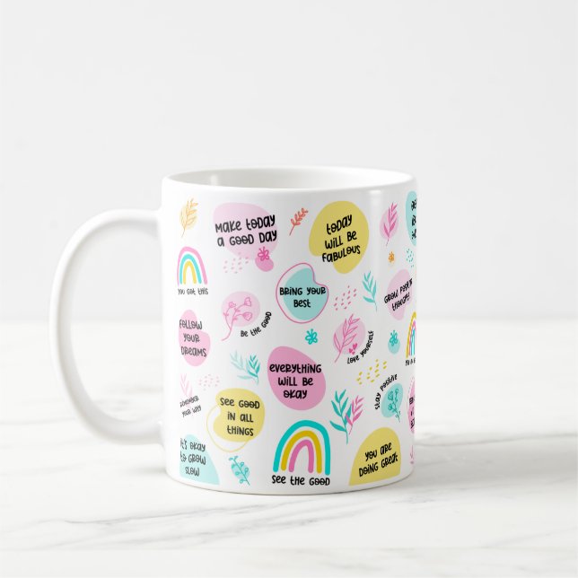 Tasse der täglichen Affirmation Manifestation (Links)