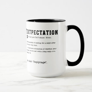 Tasse der Textauswertung - Gewartet für eine Texta