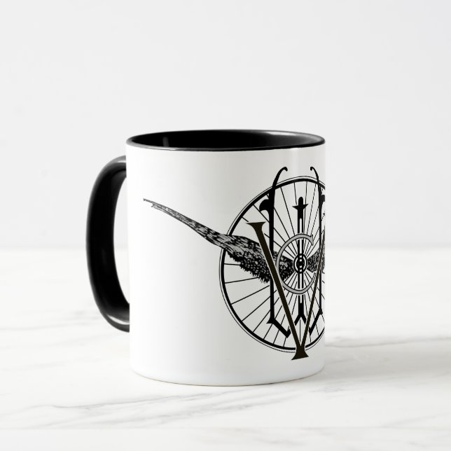 Tasse der Vermont Wheel Club Logos (Vorderseite Links)