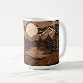 Tasse der Waldnächtenszene | Carved Pine Tree