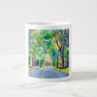 Tasse der Wasserfarben-Landstraße