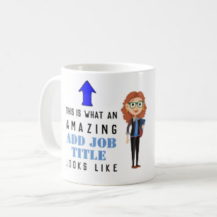 Tasse der weiblichen Karikatur - Beruf JOB Glasses