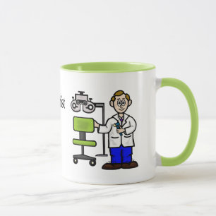 Tasse des Augenarztes und des Prüfungsleiters