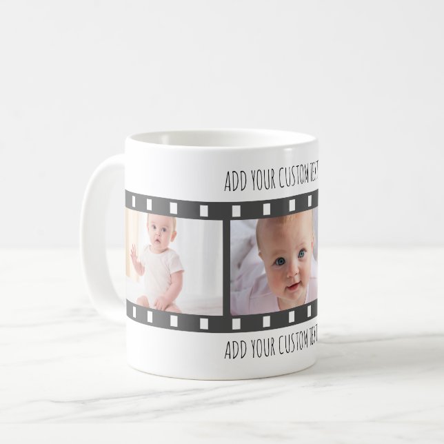 Tasse des benutzerdefinierten Fotos mit Text (Vorderseite Links)