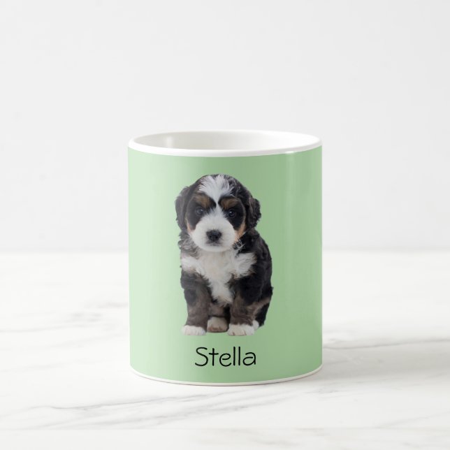 Tasse des benutzerdefinierten Hundes-Fotos - Grün  (Mittel)