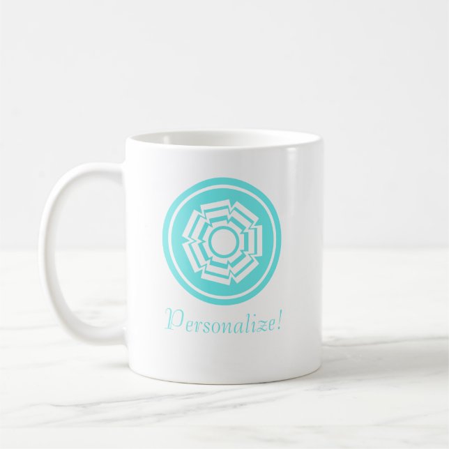 Tasse des Blumenkrauts, Türkis (Links)