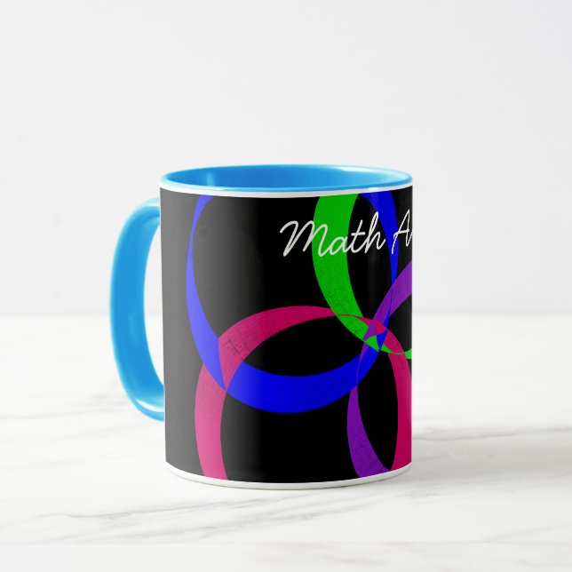 Tasse des Colorful Interchange Geometric Math Art (Vorderseite Links)