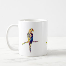 Tasse des farbenfrohen Papagei