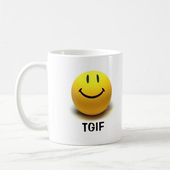 Tasse des Gesichts-TGIF (Links)