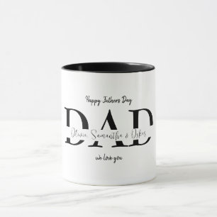 Tasse des glücklichen Vaters mit den Namen der Kin