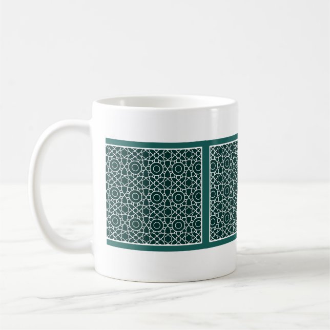 Tasse des grünen Gittermusters (Links)