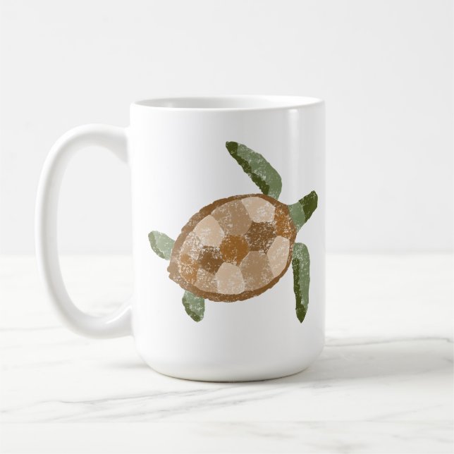 Tasse des handgezogenen Meeresschildkrötenkaffees (Links)