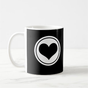 Tasse des Herzens, Schwarz und Weiß