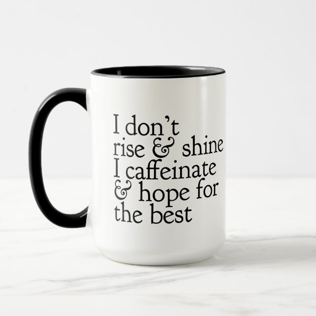 Tasse des Hochs und des Shine-Kaffees (Links)