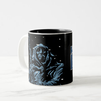 Tasse des Kaffees aus dem Winter des Krieges