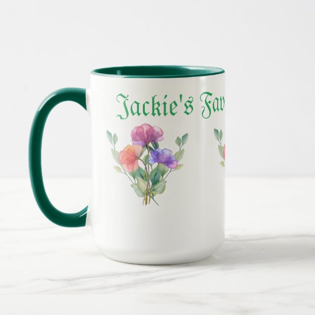Tasse des Kaffees, die vom Käufer Personalisiert w (Links)