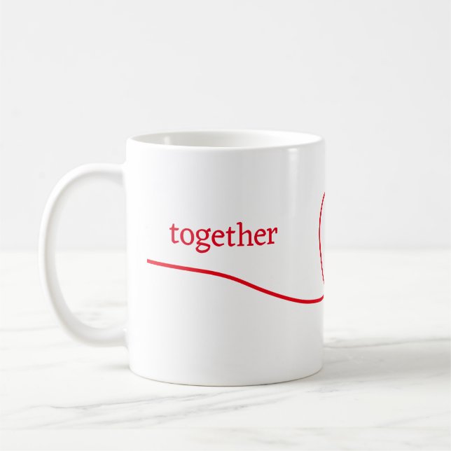 Tasse des Kaffees - für immer zusammen (Links)