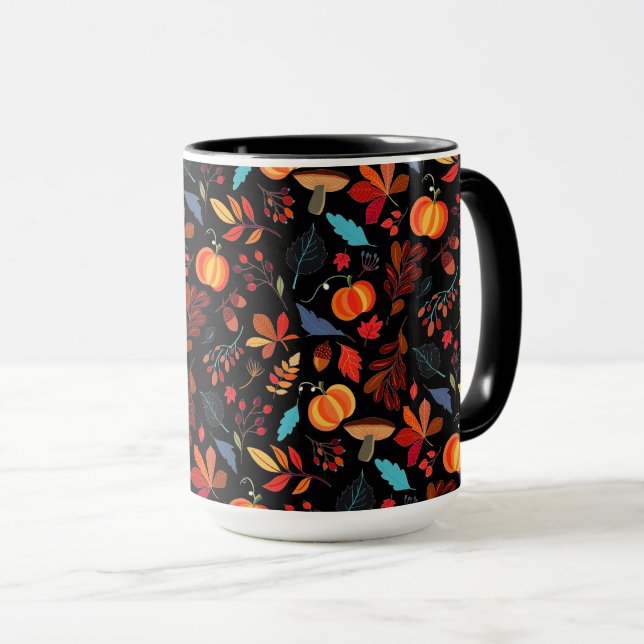 Tasse des Kaffees im Herbst - kundenspezifische Fa (VorderseiteRechts)