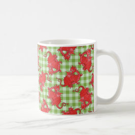 Tasse des Kaffees mit dem Niedlichen Roten Drachen