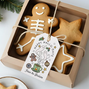 Tasse des Kaffees mit Ghosts Christmas Geschenkanhänger