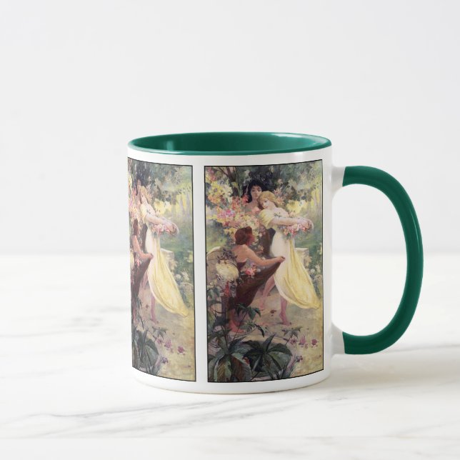 Tasse des Kaffees: Mucha - Geist des Frühlings (Rechts)
