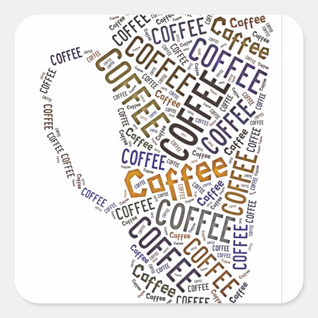 Tasse des Kaffees Quadratischer Aufkleber (Vorderseite)
