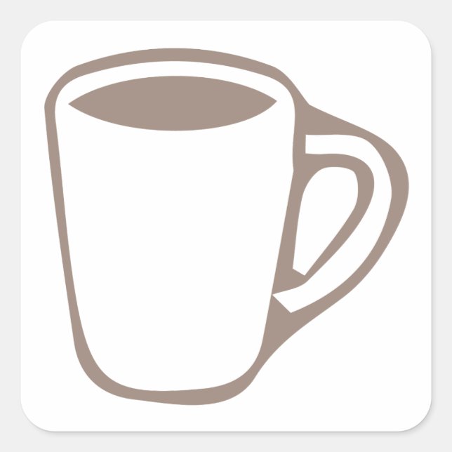 Tasse des Kaffees Quadratischer Aufkleber (Vorderseite)