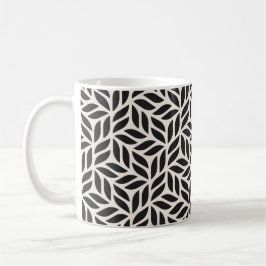 Tasse des Kaffees - Schwarz-Weiß-Blätter Design Mu