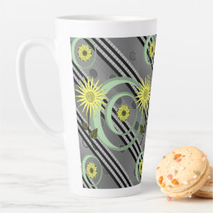 Tasse des kreisförmigen, floralen Streifens