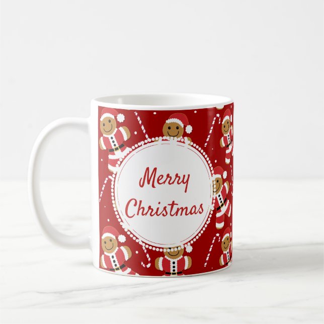 Tasse des Lebkuchen-Sankt-Zuckerstange-Muster-| (Links)