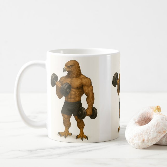 Tasse des Muskeladlers - Starker Adlerkaffee (Mit Donut)