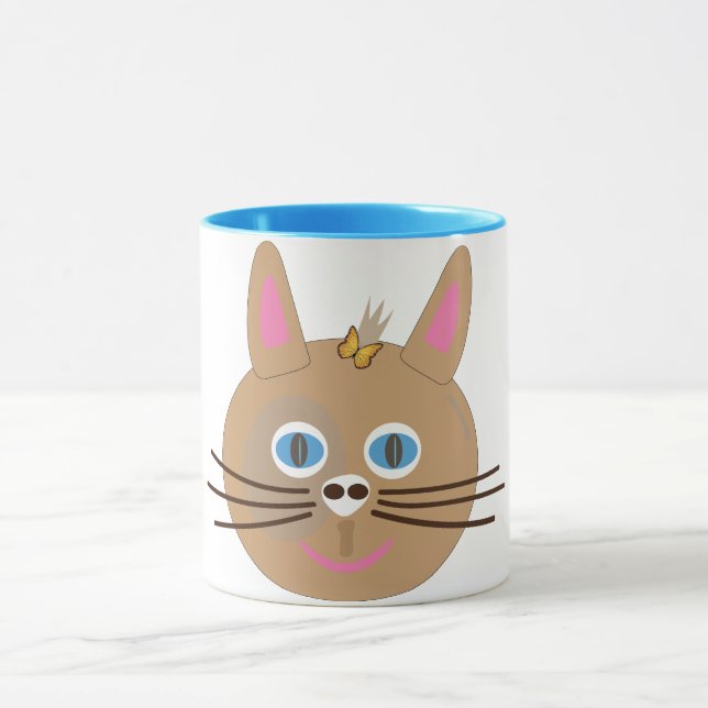Tasse des niedlichen KatzenCartoon (Zentrum)