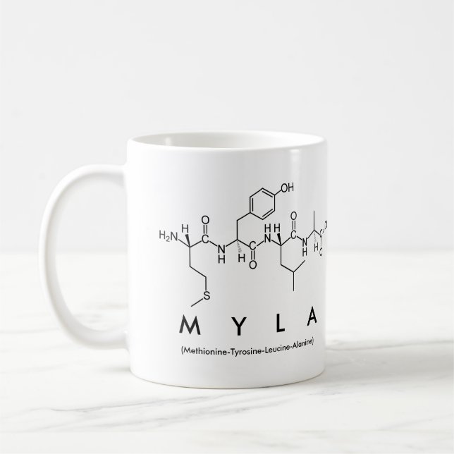 Tasse des Peptids Myla (Links)