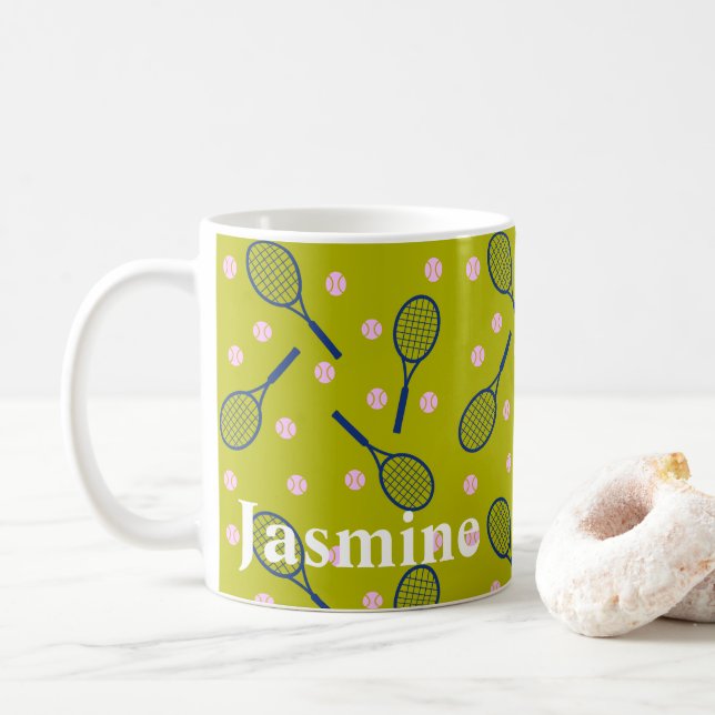 Tasse des Personalisierten Tennisspielers (Mit Donut)