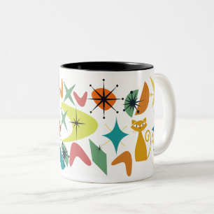 Tasse des Retro-Musters Mitte des Jahrhunderts