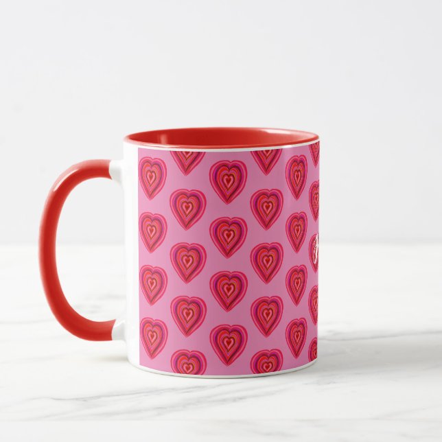 Tasse des roten dekorativen Herzens (Links)