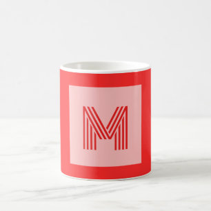 Tasse des roten Quadrats Geometrisches Muster