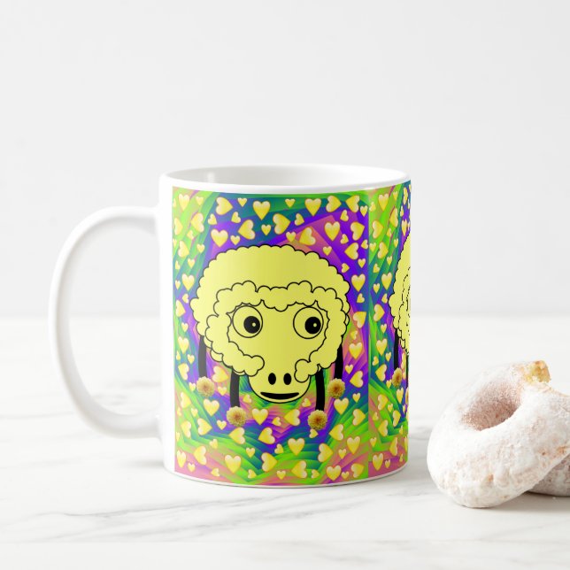 Tasse des Schafgelben Herzens (Mit Donut)