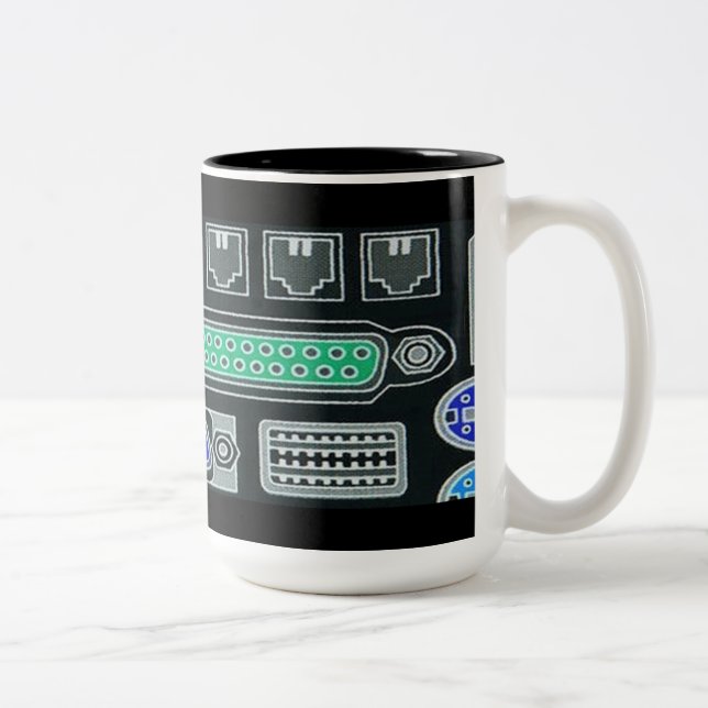 Tasse des schwarzen Eingangsmusters des Computerge (Rechts)