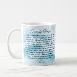 Tasse des Stillen Gebet mit blauem Himmel und Wolk
