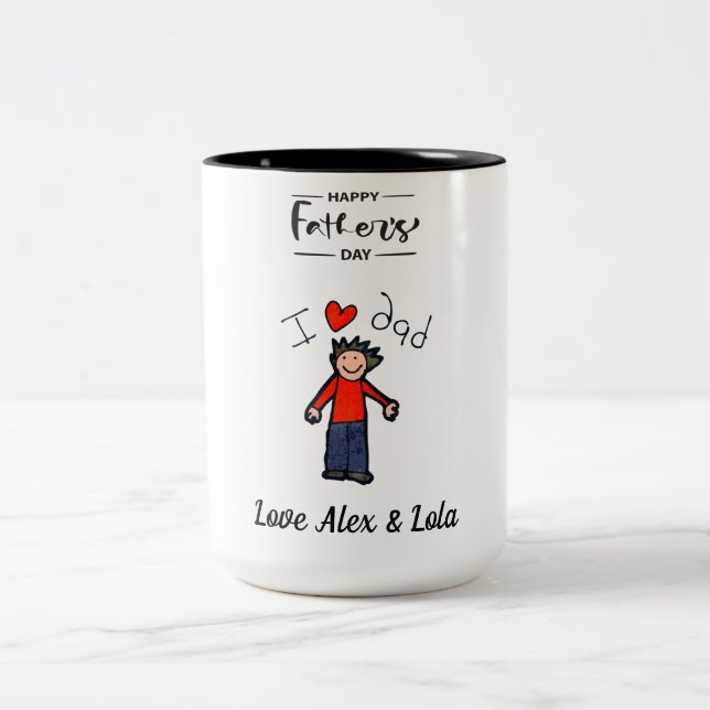 Tasse des Vaters. Personalisierte Namen. (Mittel)