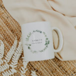 Tasse des Vorschlags für eine  über Aquarell<br><div class="desc">Es handelt sich um eine schlichte, elegante eukalyptus-Tasse mit Aquarellelementen und einem modernen Schriftart. Bearbeiten Sie alle Texte und alle Farben* auf dieser Hochzeitsvorstellung. * Die Farbe der Aquarellgrün ist nicht editierbar // Für passende Objekte, besuchen Sie bitte die "ASHTON" Kollektion im Sincerely By Nicole Zazzle Store. * Wenn Ihnen...</div>