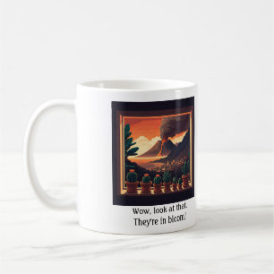 Tasse des Vulkanfensters noch Kakteen