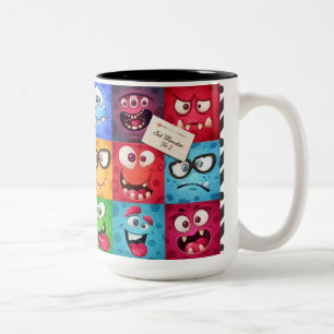 Tasse-Design aus Multiface-Ausdrücken Zweifarbige Tasse