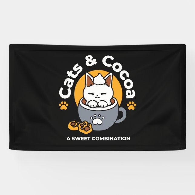 Tasse-Design für Ferien mit gemütlichen Cat- und P Banner (Horizontal)