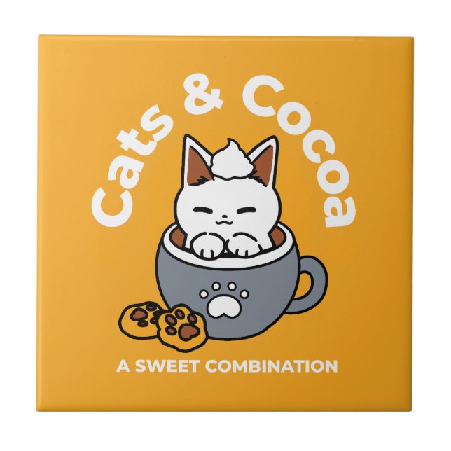 Tasse-Design für Ferien mit gemütlichen Cat- und P Fliese (Vorderseite)