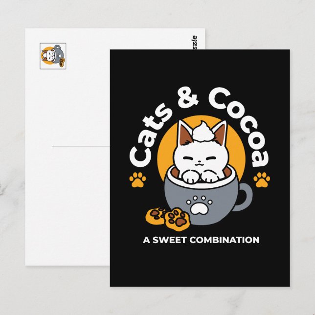 Tasse-Design für Ferien mit gemütlichen Cat- und P Postkarte (Vorne/Hinten)