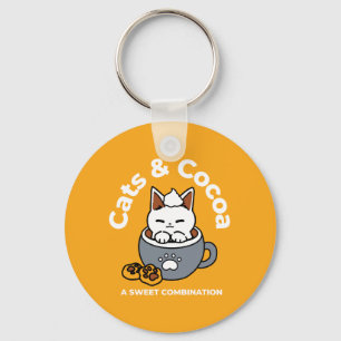 Tasse-Design für Ferien mit gemütlichen Cat- und P Schlüsselanhänger
