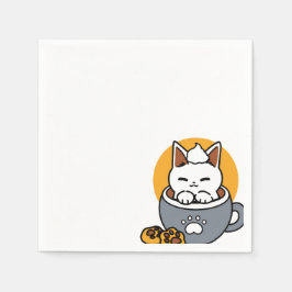 Tasse-Design für Ferien mit gemütlichen Cat- und P Serviette
