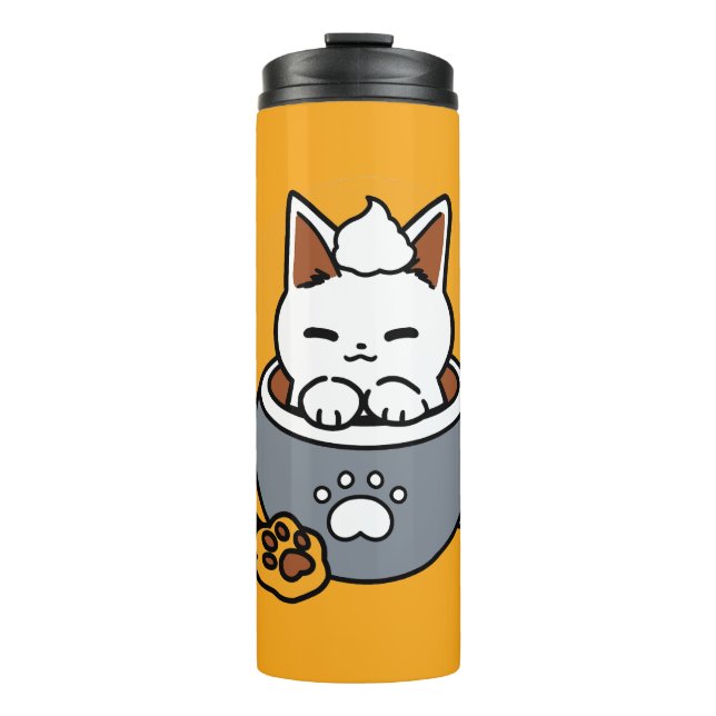 Tasse-Design für Ferien mit gemütlichen Cat- und P Thermosbecher (Vorderseite)